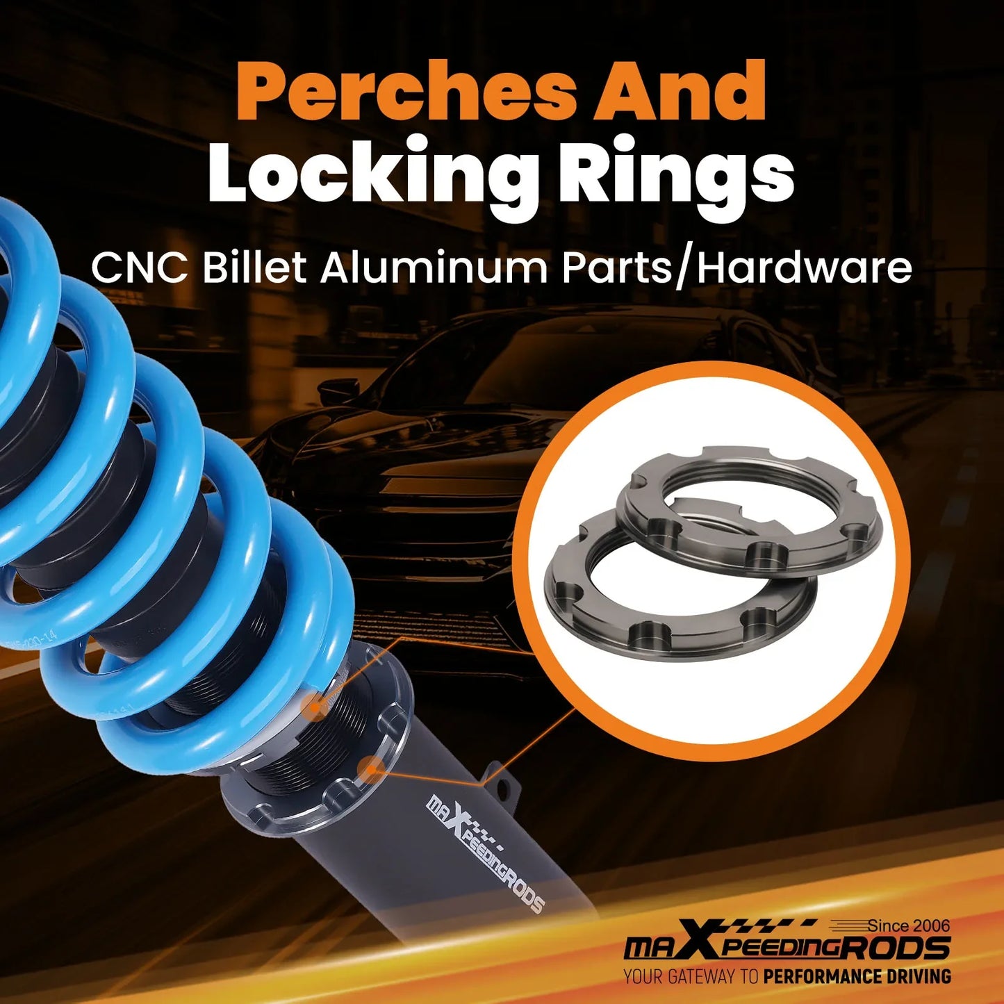 MaXpeedingrods Kit de suspension d'abaissement T6 Coilovers pour Toyota Supra MKII 86-93