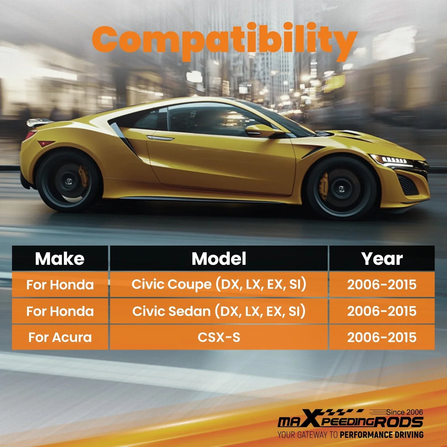 Regulowane tylne górne wahacze camber Honda Civic 2006–2015
