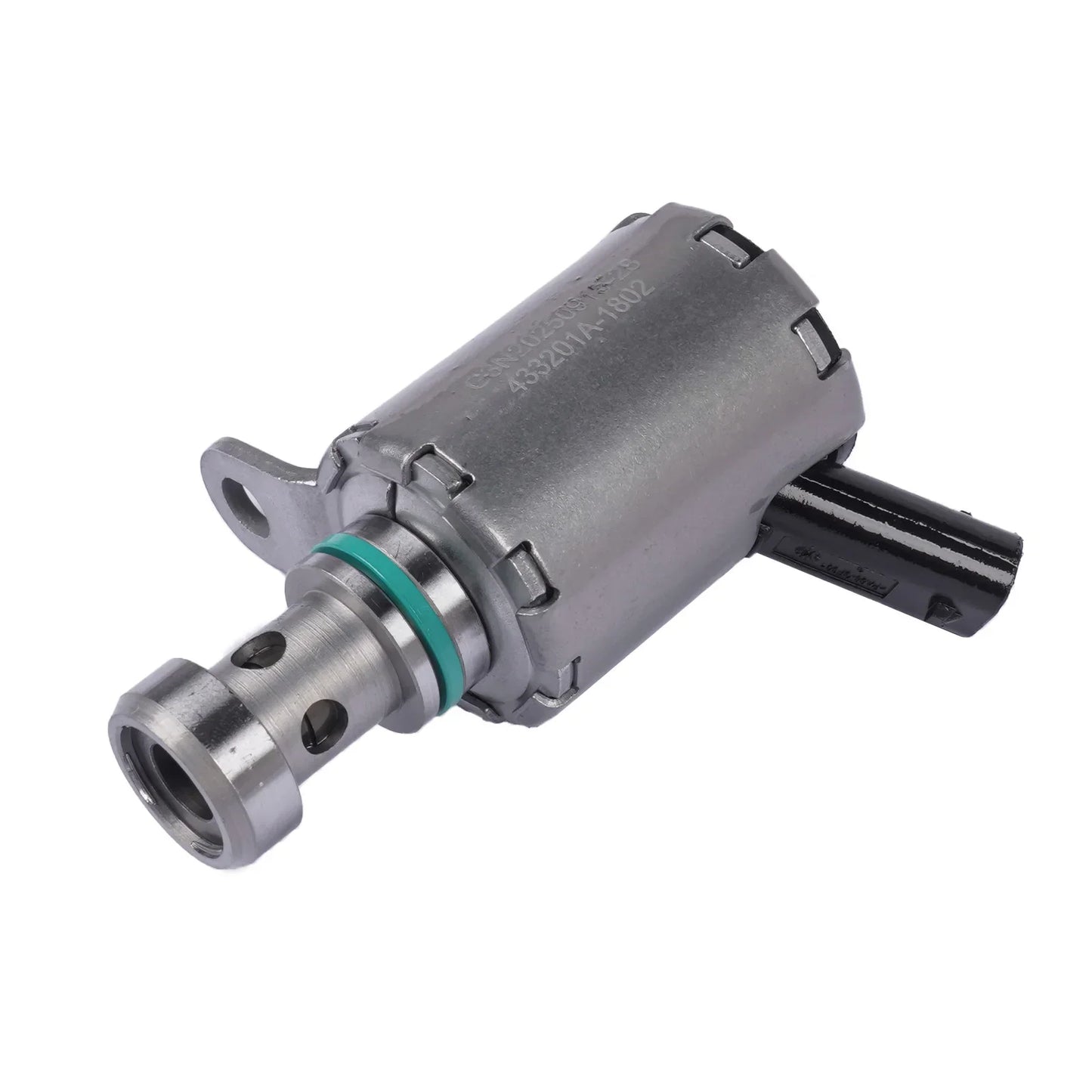 Szary metaliczny zawór solenoidowy ap03 do range rover sport l494 z zielonym o-ringiem i czarnym złączem elektrycznym