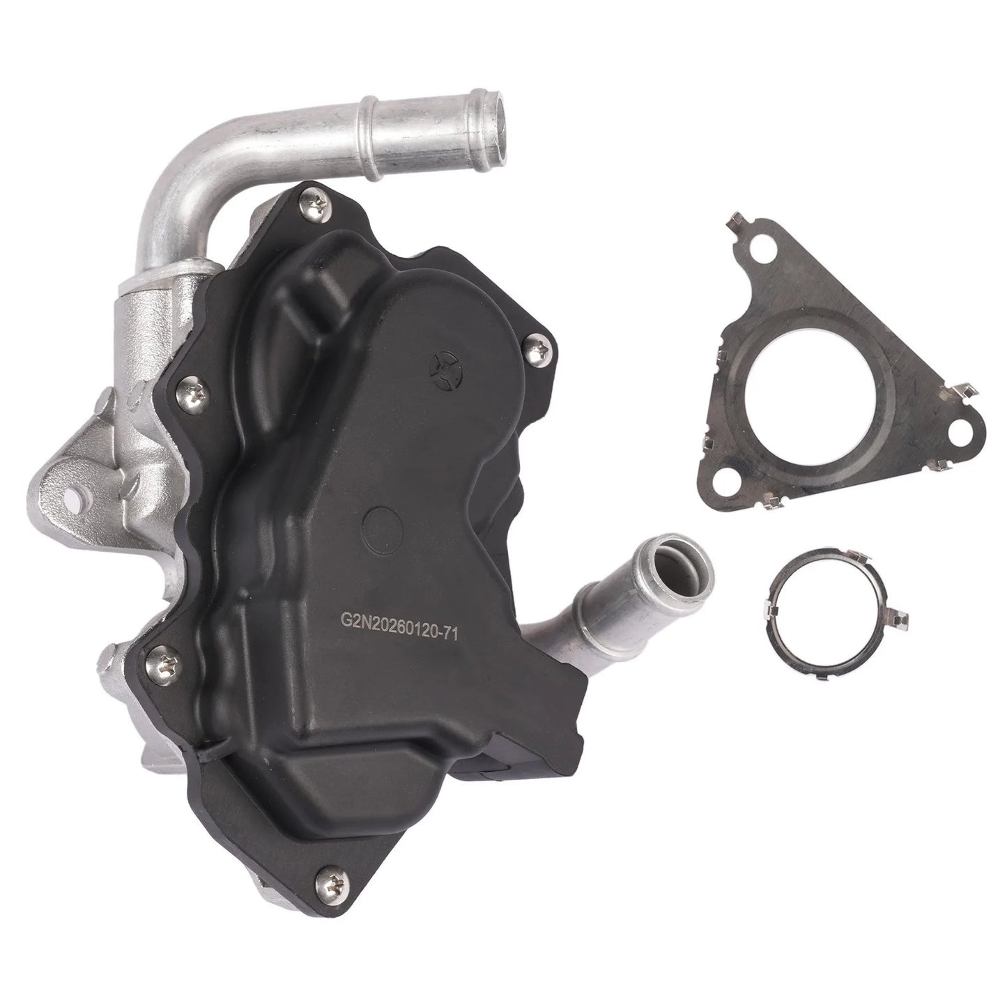 Czarny plastikowy i srebrny metalowy zespół pompy wody z uszczelką do zaworu egr 04l131501n dla vw passat audi a5
