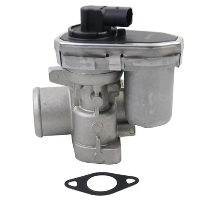 Srebrny metaliczny zawór egr z czarnym plastikowym łącznikiem i kołnierzem do jaguar x-type ford mondeo mk iii 2.2d diesel
