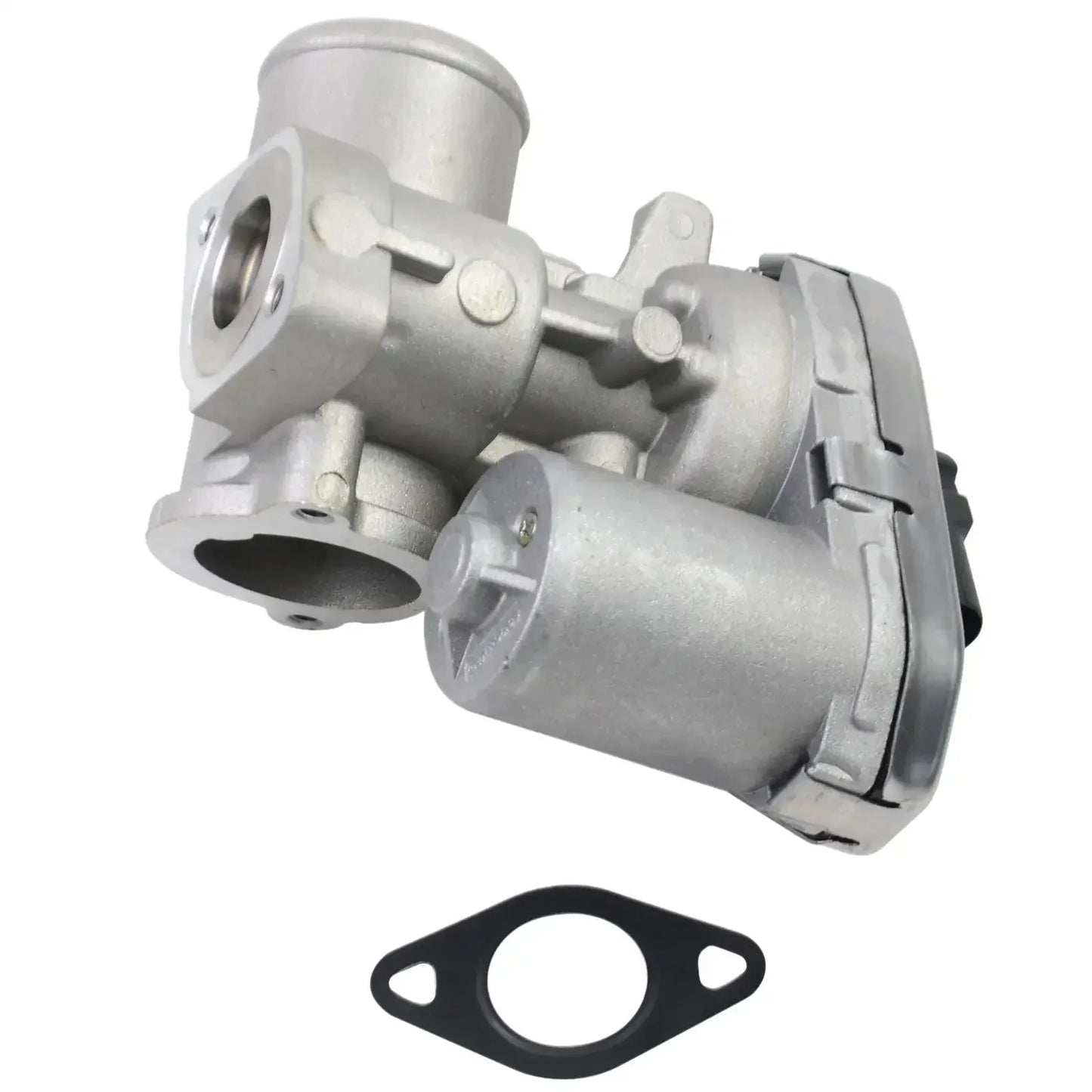 Srebrny metaliczny zawór egr z czarną uszczelką do jaguar x-type i ford mondeo mk iii 2.2d diesel 5 portów