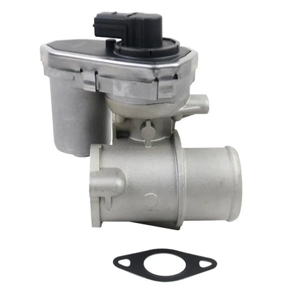 Srebrny metaliczny zawór egr z czarną plastikową nakładką i uszczelką do jaguar x-type ford mondeo mk iii 2.2d diesel