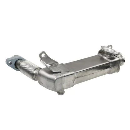 Srebrny metaliczny zawór egr bmw 330d z m47 i m57 z wymiennikiem ciepła i elastyczną rurą falistą