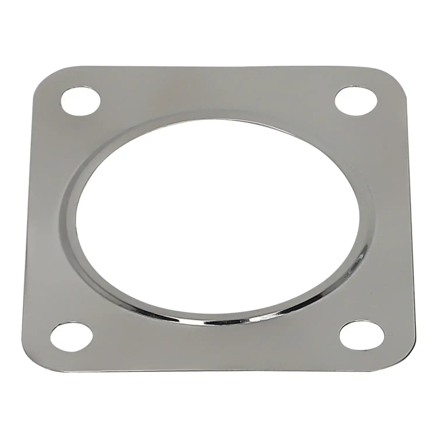 Chrome-plated square flange with four mounting holes and central opening for zawór egr e60 e61 cząstek stałych
