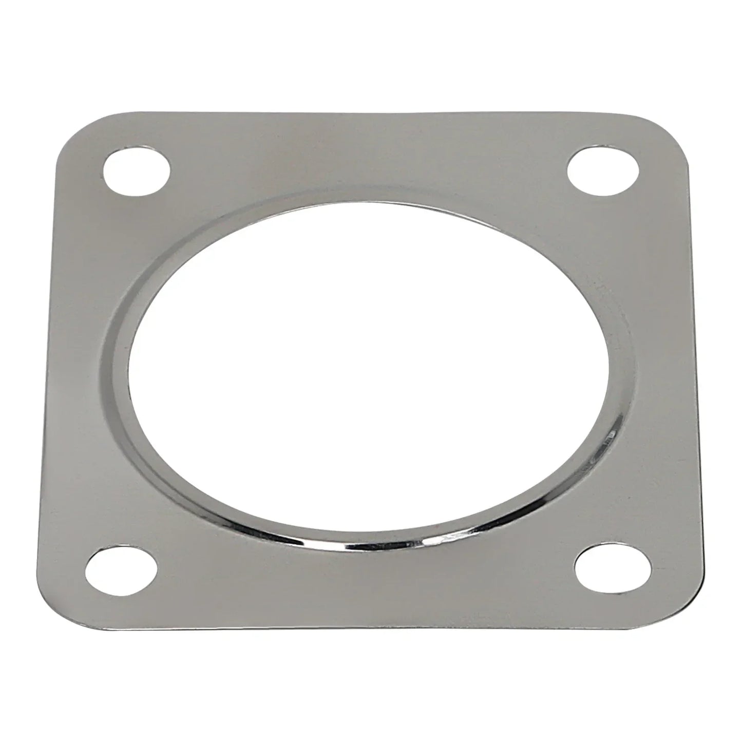 Chrome-plated square flange with four mounting holes and central opening for zawór egr e60 e61 cząstek stałych
