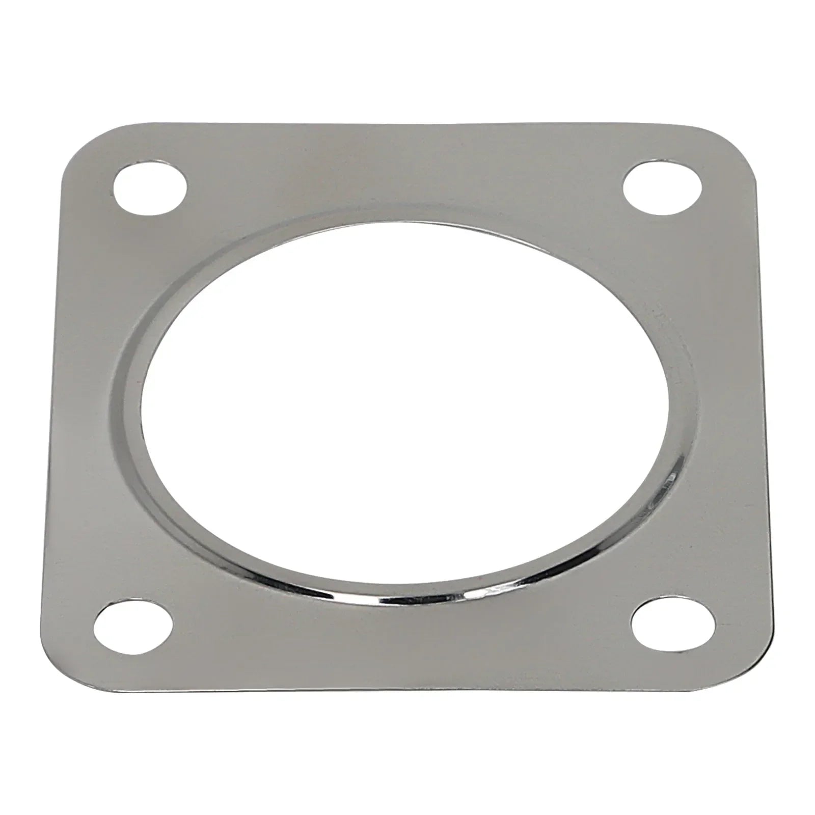 Chrome-plated square flange with four mounting holes and central opening for zawór egr e60 e61 cząstek stałych