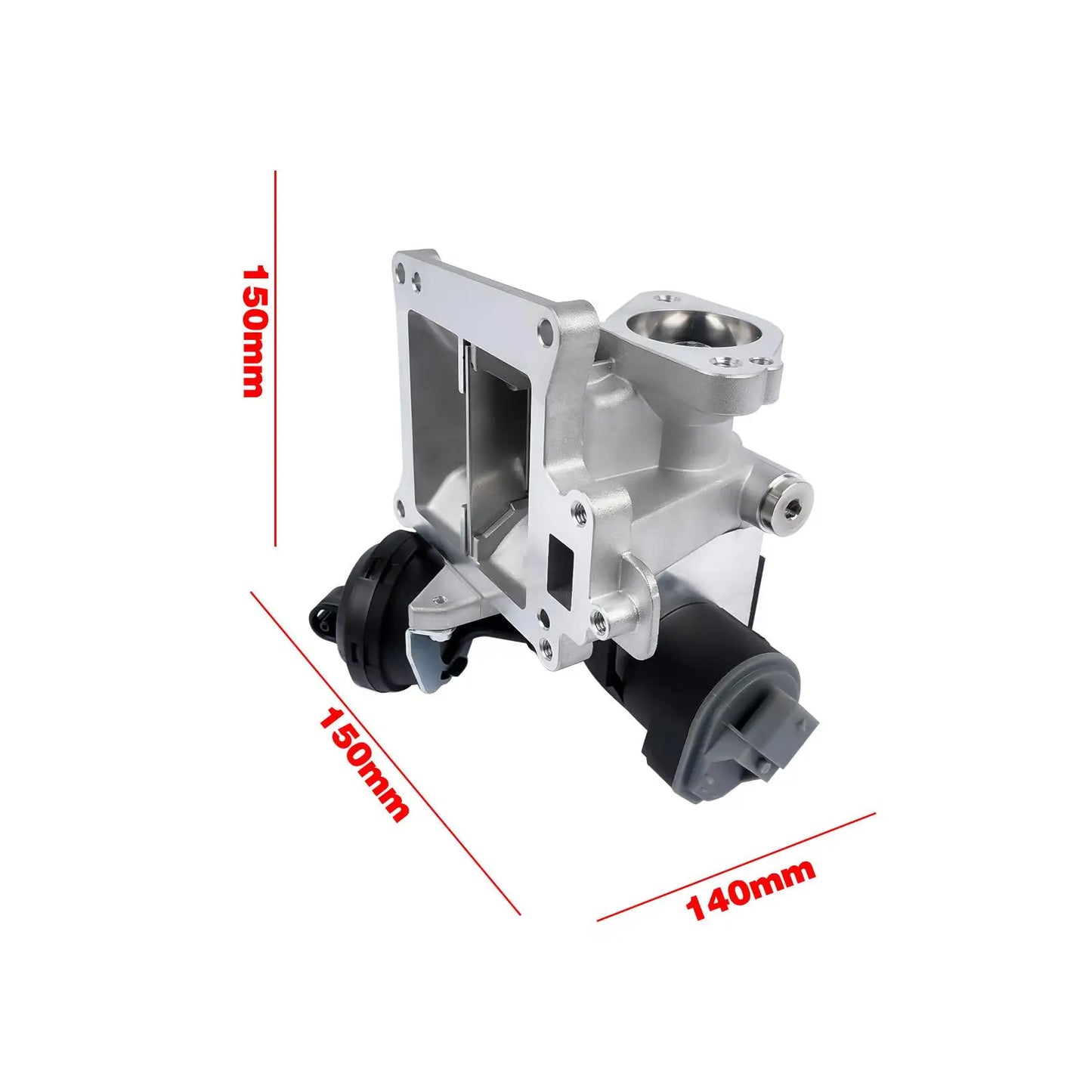 Srebrny aluminiowy kolektor ssący z czarnymi gumowymi elementami zaworu egr ap03 do volvo s60 exhaust gas recirculation