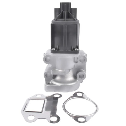 Srebrny metaliczny zawór egr z czarną plastikową górą i dwoma metalowymi uszczelkami do mitsubishi l200 triton 2.5 did 2006+