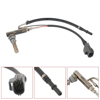 Czarny gumowany kabel czujnika z metalową obudową i szarą złączką do ford kuga mk2 cv619t540ab