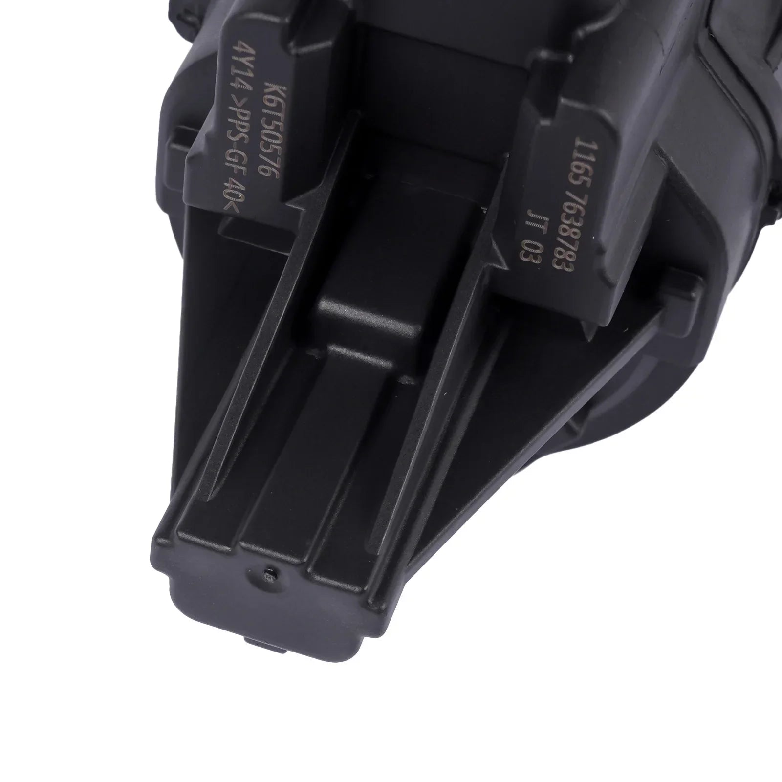Czarny plastikowy zawór wastegate turbo k6t50878 z rowkami i oznaczeniami do bmw seria 1 f20 f21