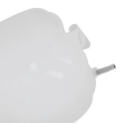 Translucent white plastic coolant reservoir with metallic hose connector for vauxhall corsa mk iii 2006-2014 with cap