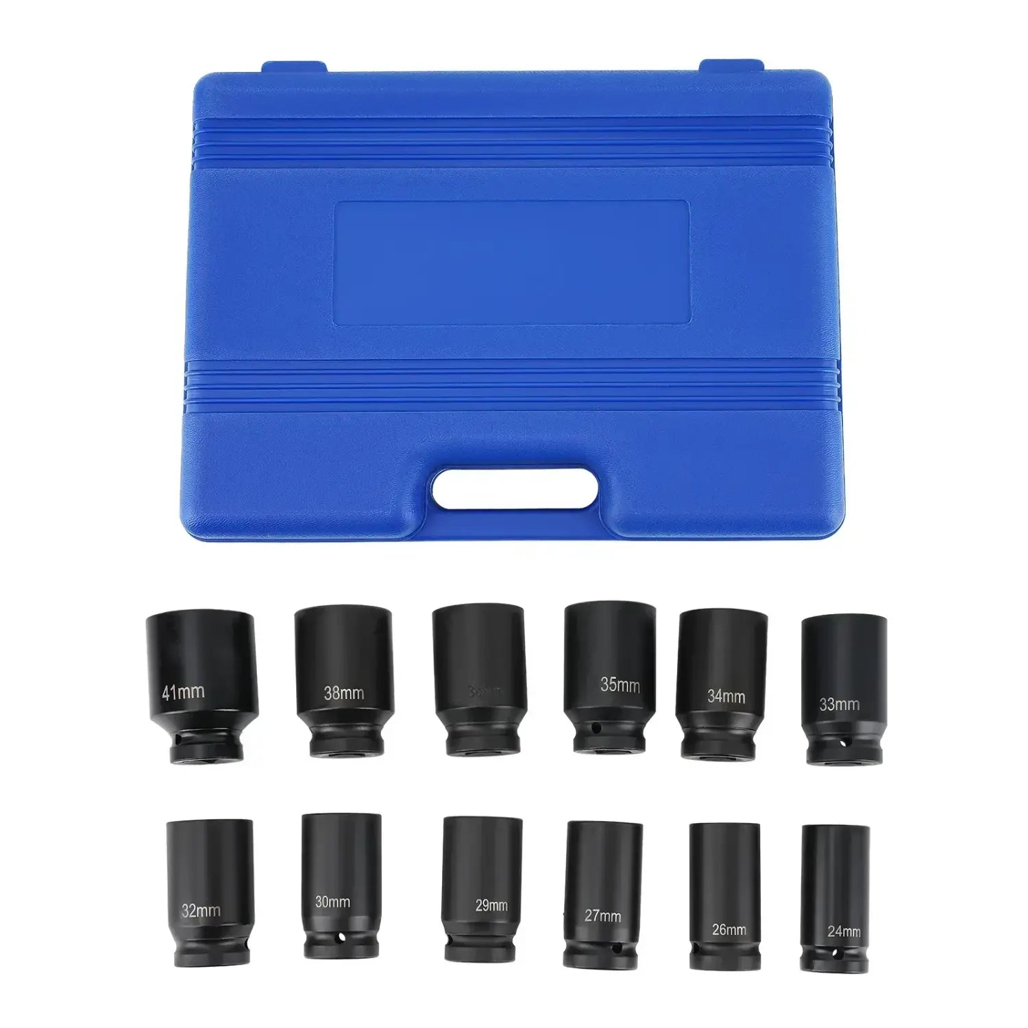 Zestaw 12 głębokich nasadek udarowych 3/4 cala 24–41 mm