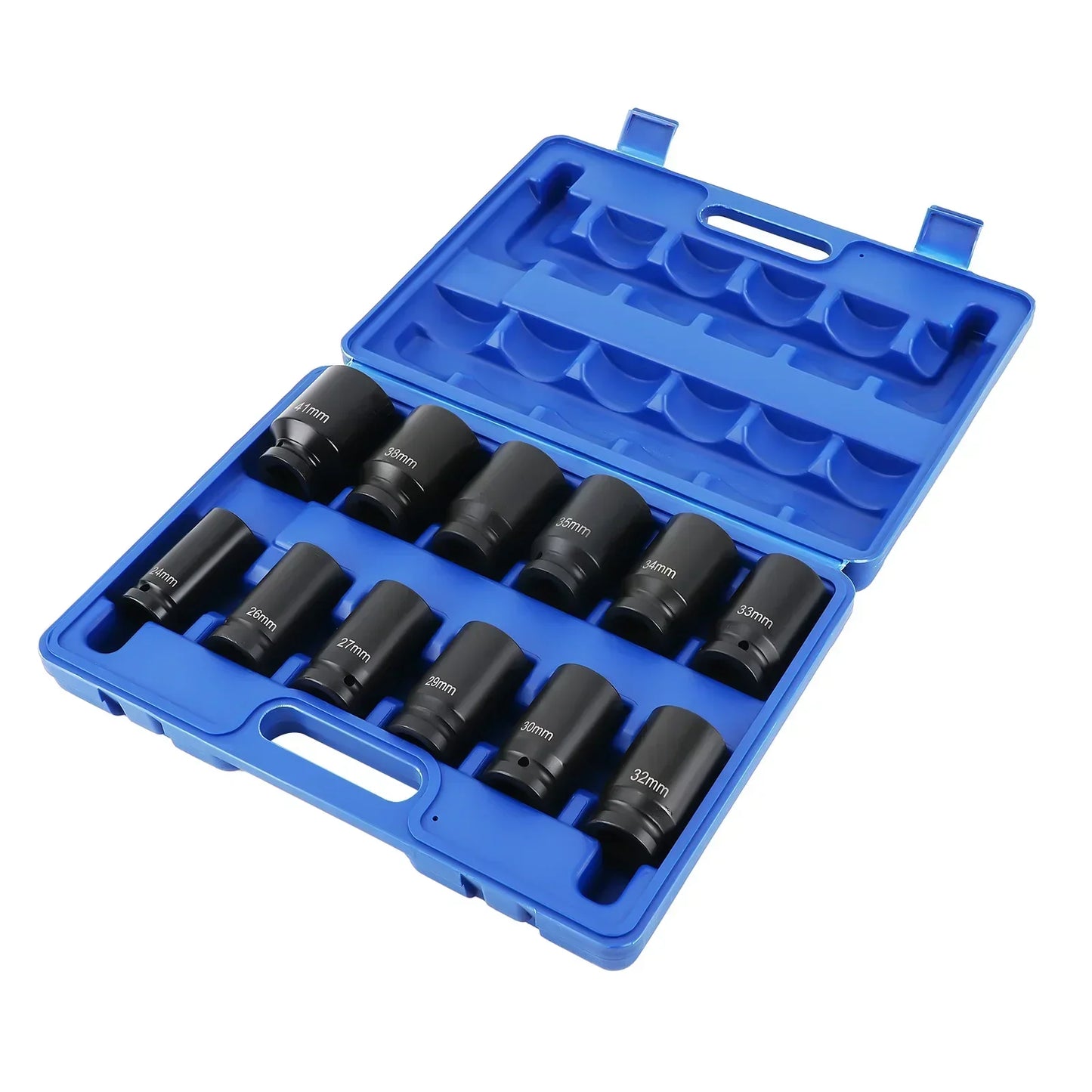 Jeu de 12 douilles à chocs 3/4 pouces profondes 24-41 mm