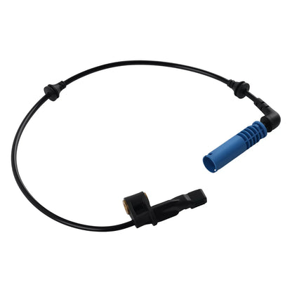 Czarny gumowany kabel czujników abs prędkości koła z niebieskim ryflowanym konektorem do bmw 2002-2004