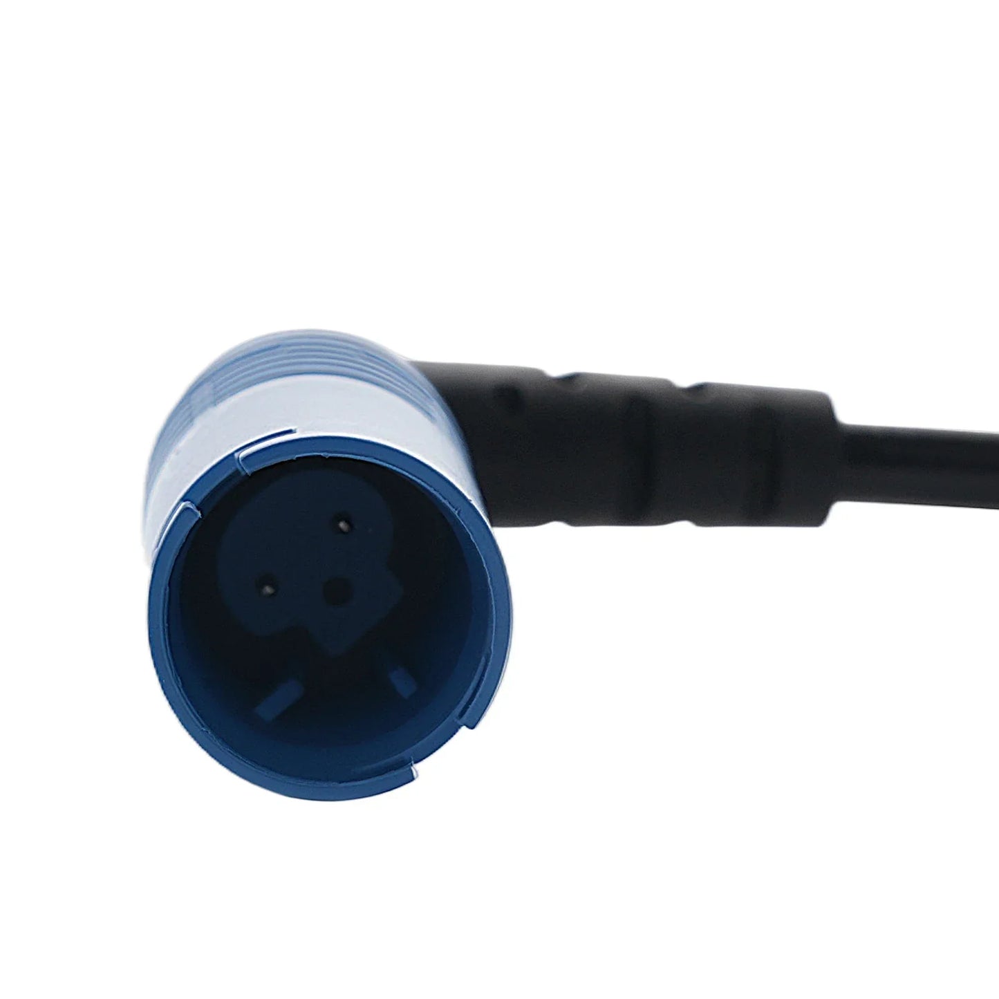 Niebiesko-srebrny xlr audio złączka z czarnym kablem do czujników abs prędkości koła bmw 2002-2004