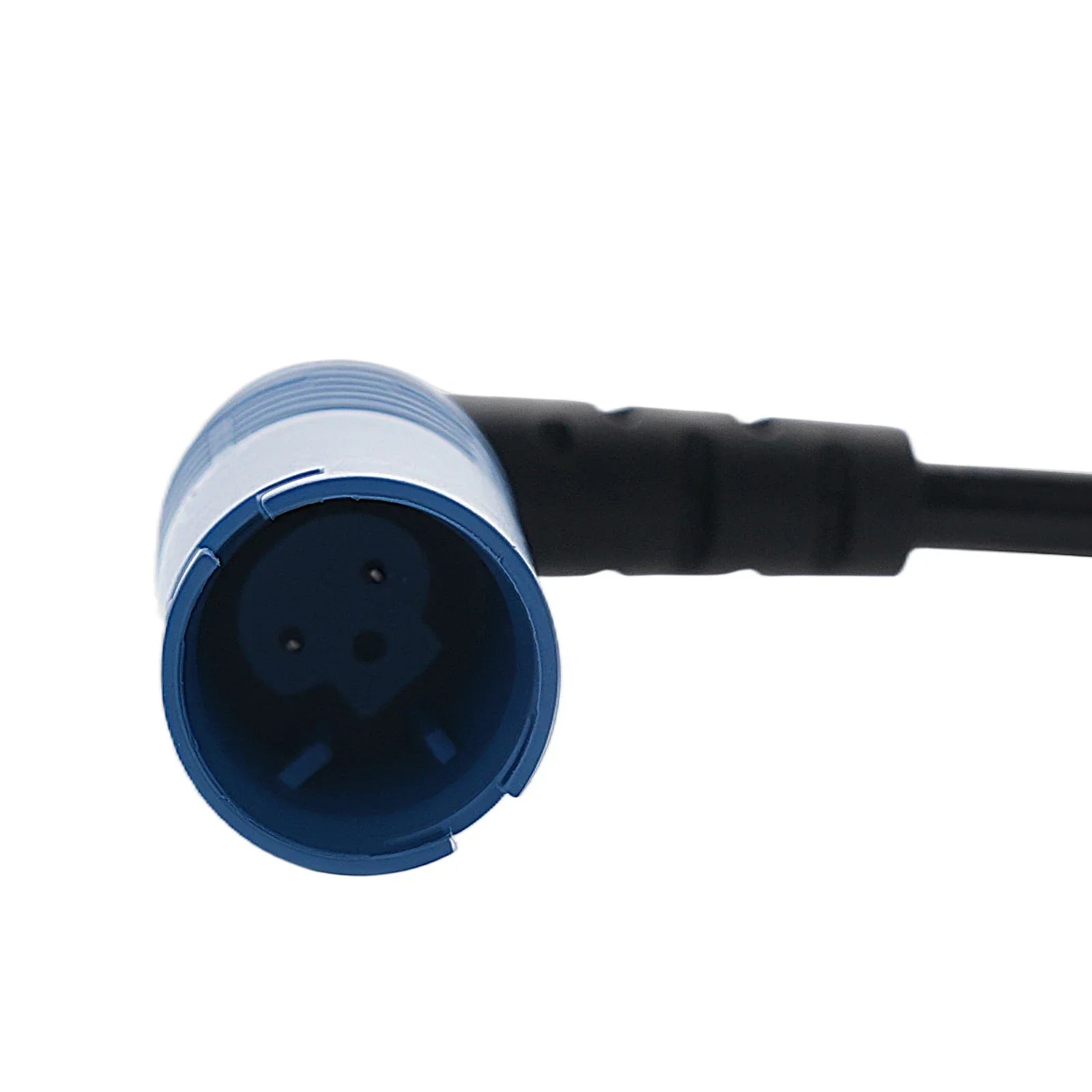 Niebiesko-srebrny xlr audio złączka z czarnym kablem do czujników abs prędkości koła bmw 2002-2004
