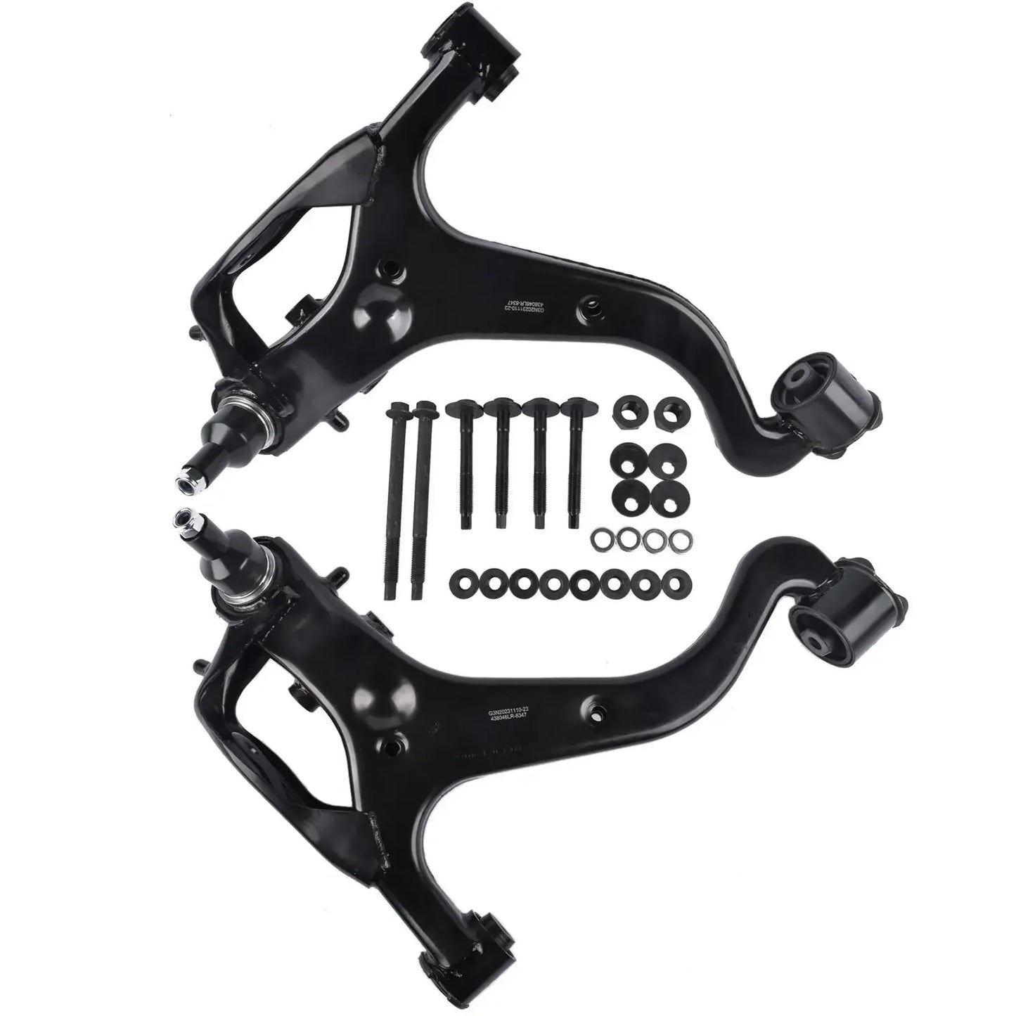 Czarne metalowe wahacze przednie do land rover lr3 z kołkami i gumowymi tulejami zestaw wahaczy ap03 2 szt