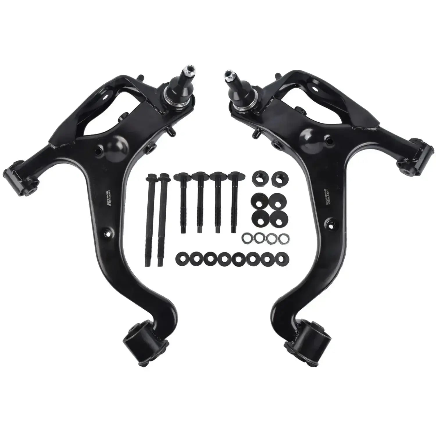 Czarne metalowe wahacze przednie z mocowaniami zestaw do land rover lr3 przód lewy i prawy lr075993/5