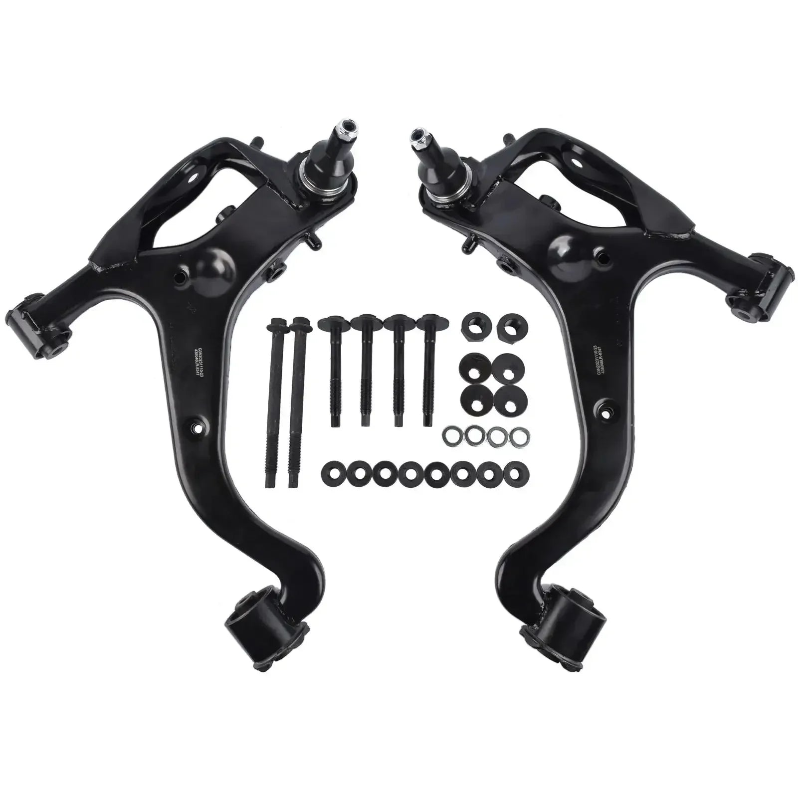 Czarne metalowe wahacze przednie z mocowaniami zestaw do land rover lr3 przód lewy i prawy lr075993/5
