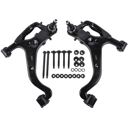 Czarne metalowe wahacze przednie z mocowaniami zestaw do land rover lr3 przód lewy i prawy lr075993/5