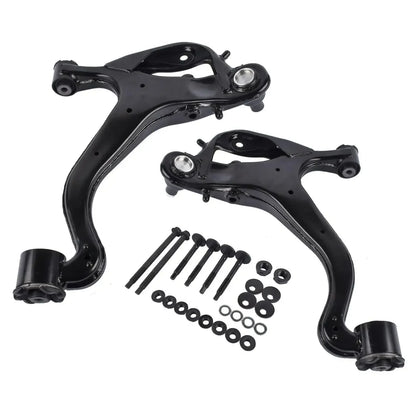 Zestaw czarnych metalowych wahaczy zawieszenia z śrubami do land rover lr3 przód lewy i prawy lr075993/5