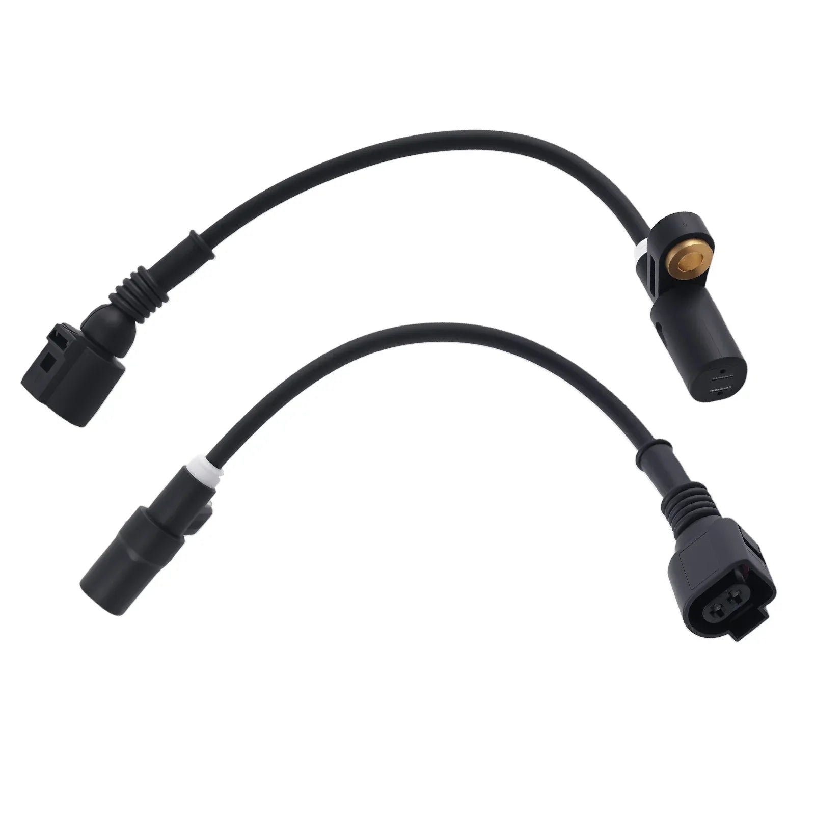 Czarny adapter czujnika prędkości koła abs do skoda octavia z elastycznym kablem i złotym elementem do blokowaniu kół na śliskiej nawierzchni