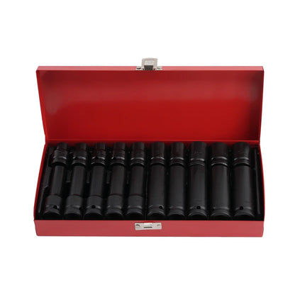 Sada 20 ks 1/2 palcových hlbokých rázových nástrčných kľúčov 10-19 mm na kolesá