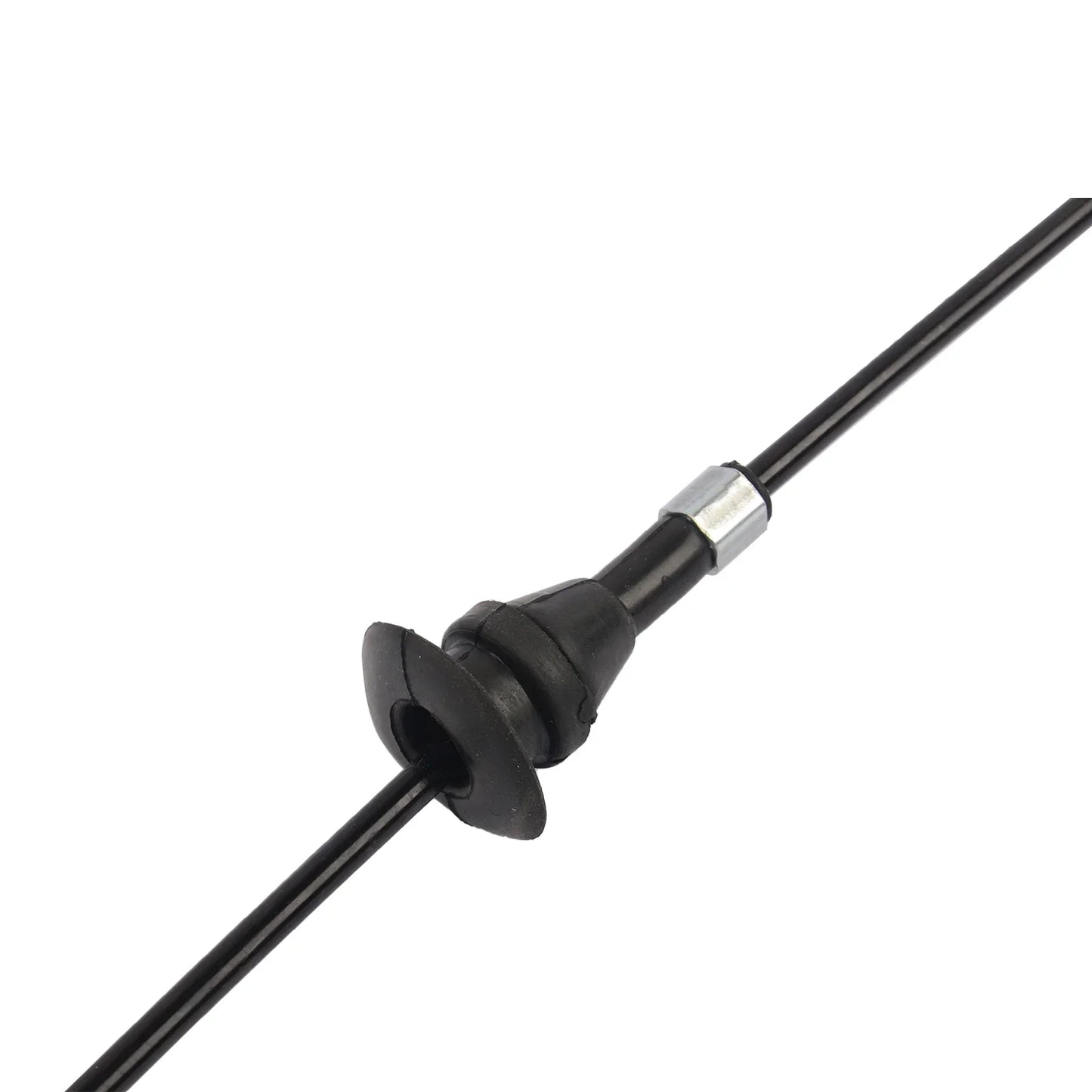Czarny gumowany kabel linki bowdena z metalowym złączem i czarną plastikową obudową do sedana 4-drzwiowego bmw e39