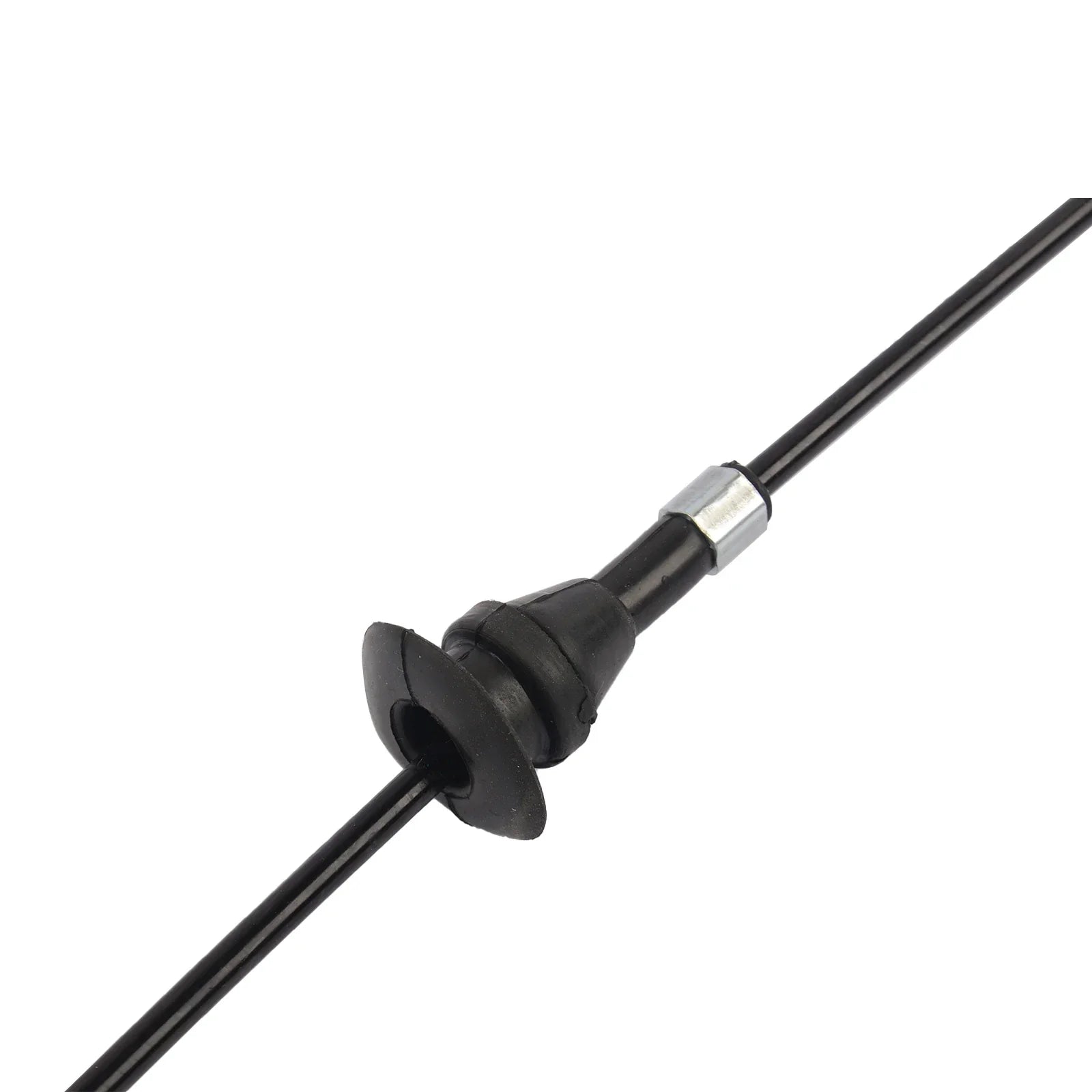 Czarny gumowany kabel linki bowdena z metalowym złączem i czarną plastikową obudową do sedana 4-drzwiowego bmw e39