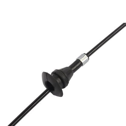 Czarny gumowany kabel linki bowdena z metalowym złączem i czarną plastikową obudową do sedana 4-drzwiowego bmw e39