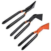 Zestaw trzech szczypiec do gięcia blach ap03 45 90 180 stopni z ergonomicznymi czarno-pomarańczowymi uchwytami