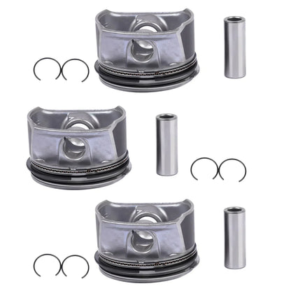 Zestaw 3 metalicznych tłoków z pierścieniami i sworzniami do skoda fabia seat ibiza iii 03d107065c