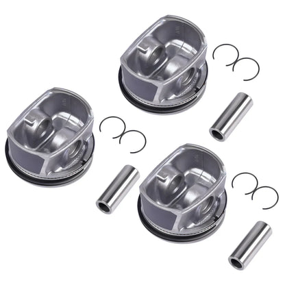 Zestaw 3 metalowych tłoków z pierścieniami do skoda fabia seat ibiza iii 03d107065c modeli 1.2