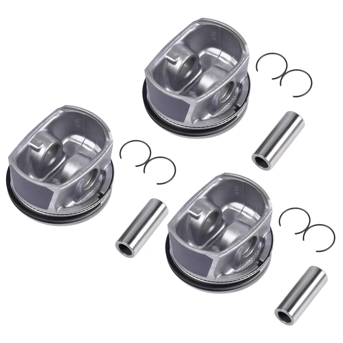 Zestaw 3 metalowych tłoków z pierścieniami i sworzniami do skoda fabia seat ibiza iii 03d107065c