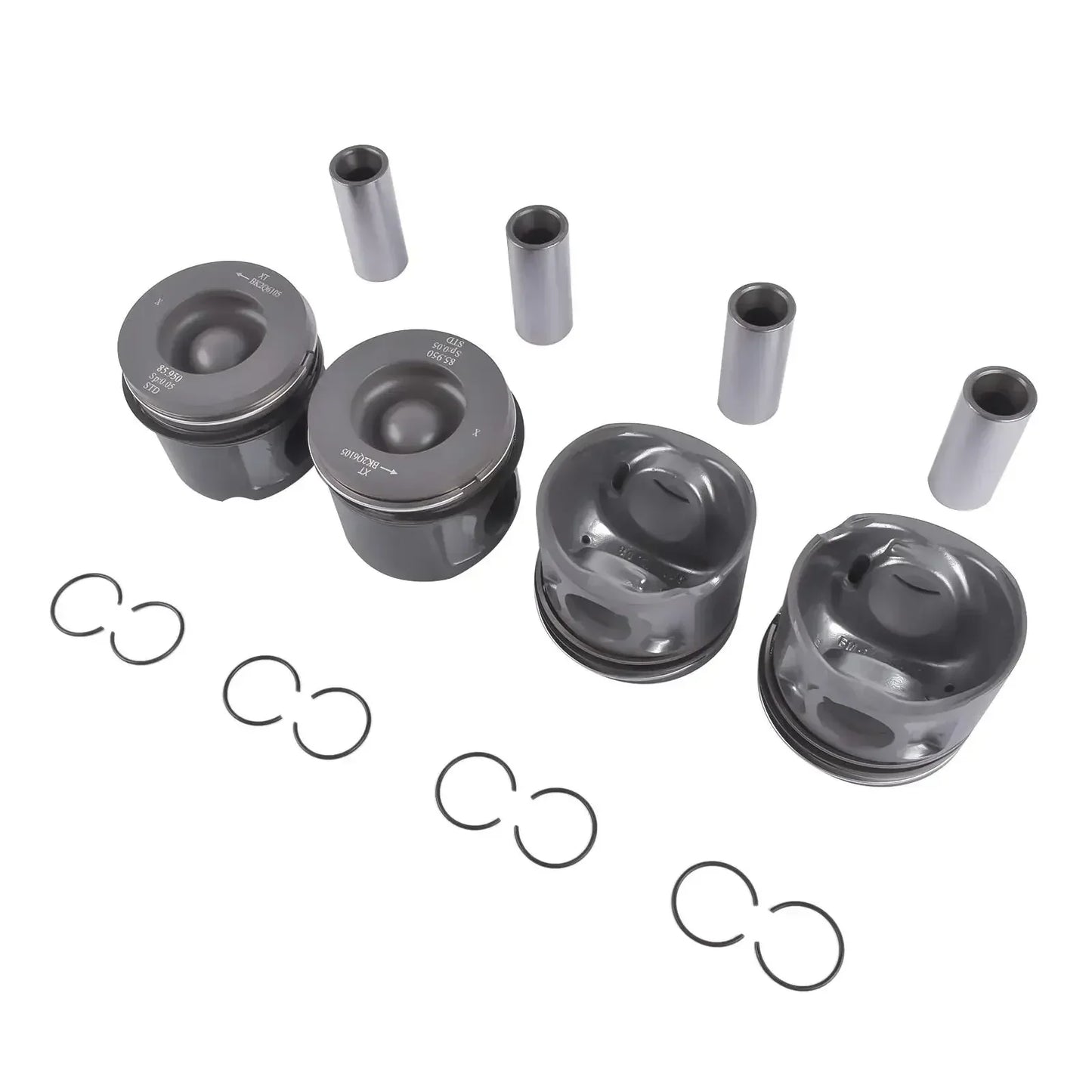 Zestaw czterech metalicznych tłoków ap03 z pierścieniami i sworzeniami do peugeot fiat ford p22dte 2.2 tdci 86 mm