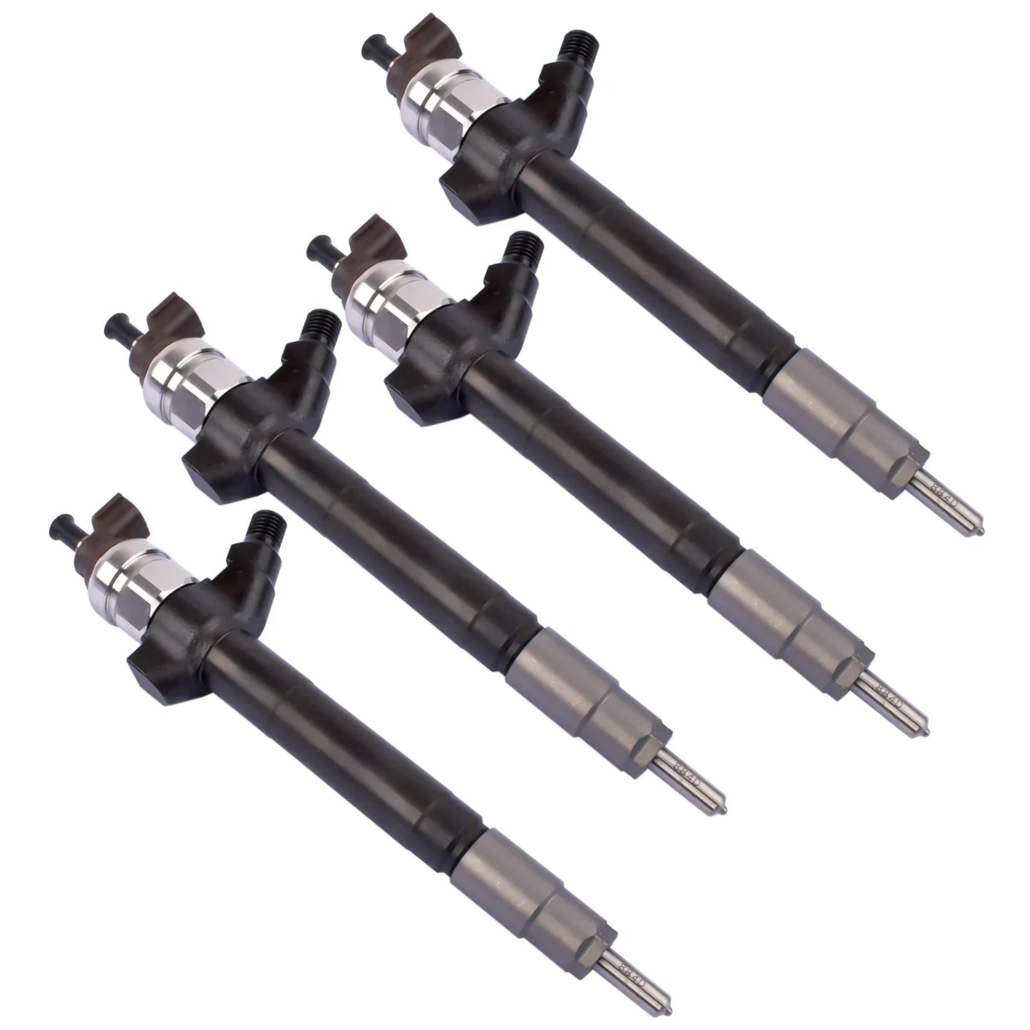 Trzy czarne i srebrne wtryskiwacze diesla z metalowymi dyszami do ford transit peugeot boxer citroen jumper