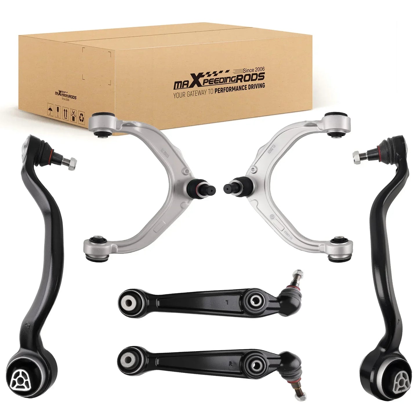 6X FRAMFJÄDRINGSARMAR MED KULLED V+R FÖR BMW X5 X6 F15 F85 F16 F86