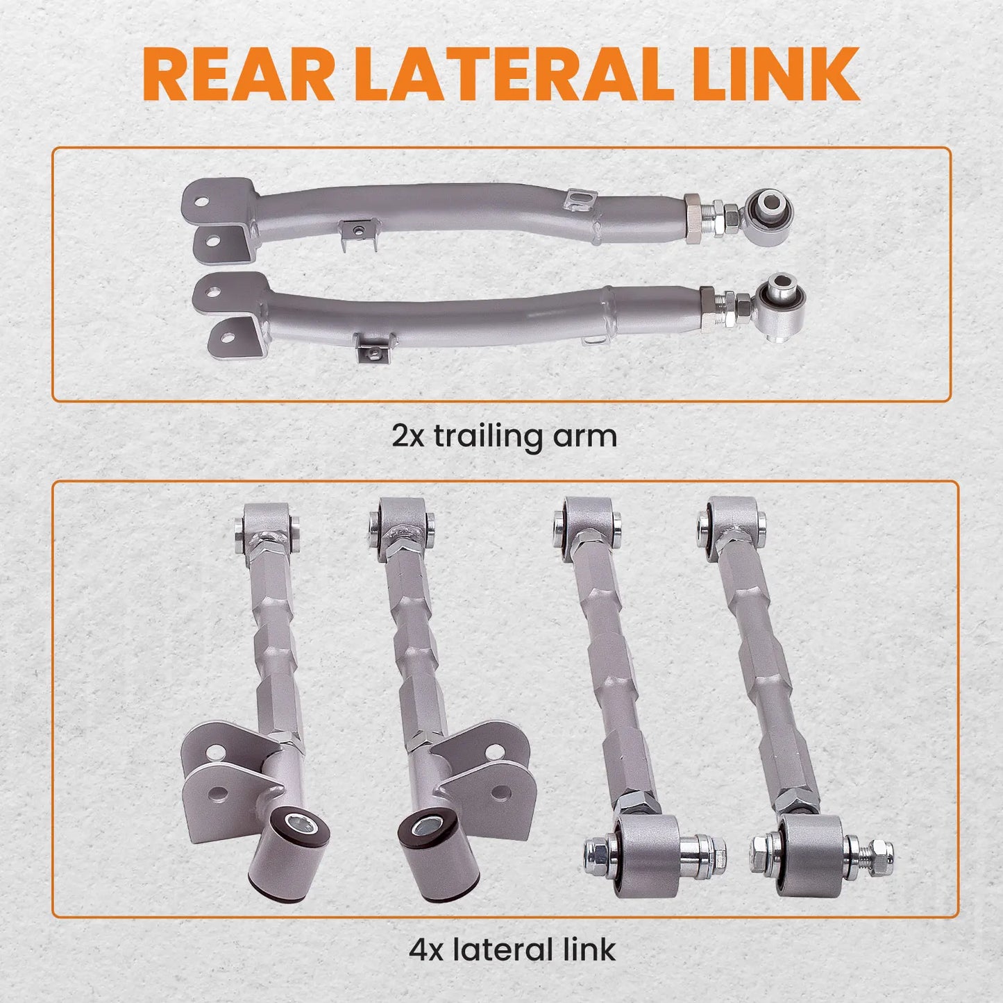 Zestaw 6 regulowanych wahaczy tylnych Subaru Impreza WRX STI 1993–2007