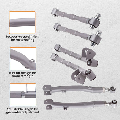 Zestaw 6 regulowanych wahaczy tylnych Subaru Impreza WRX STI 1993–2007