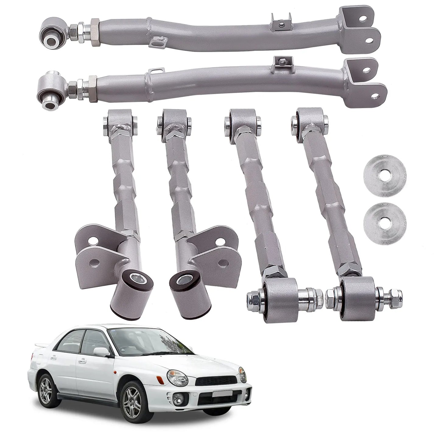 Zestaw 6 regulowanych wahaczy tylnych Subaru Impreza WRX STI 1993–2007