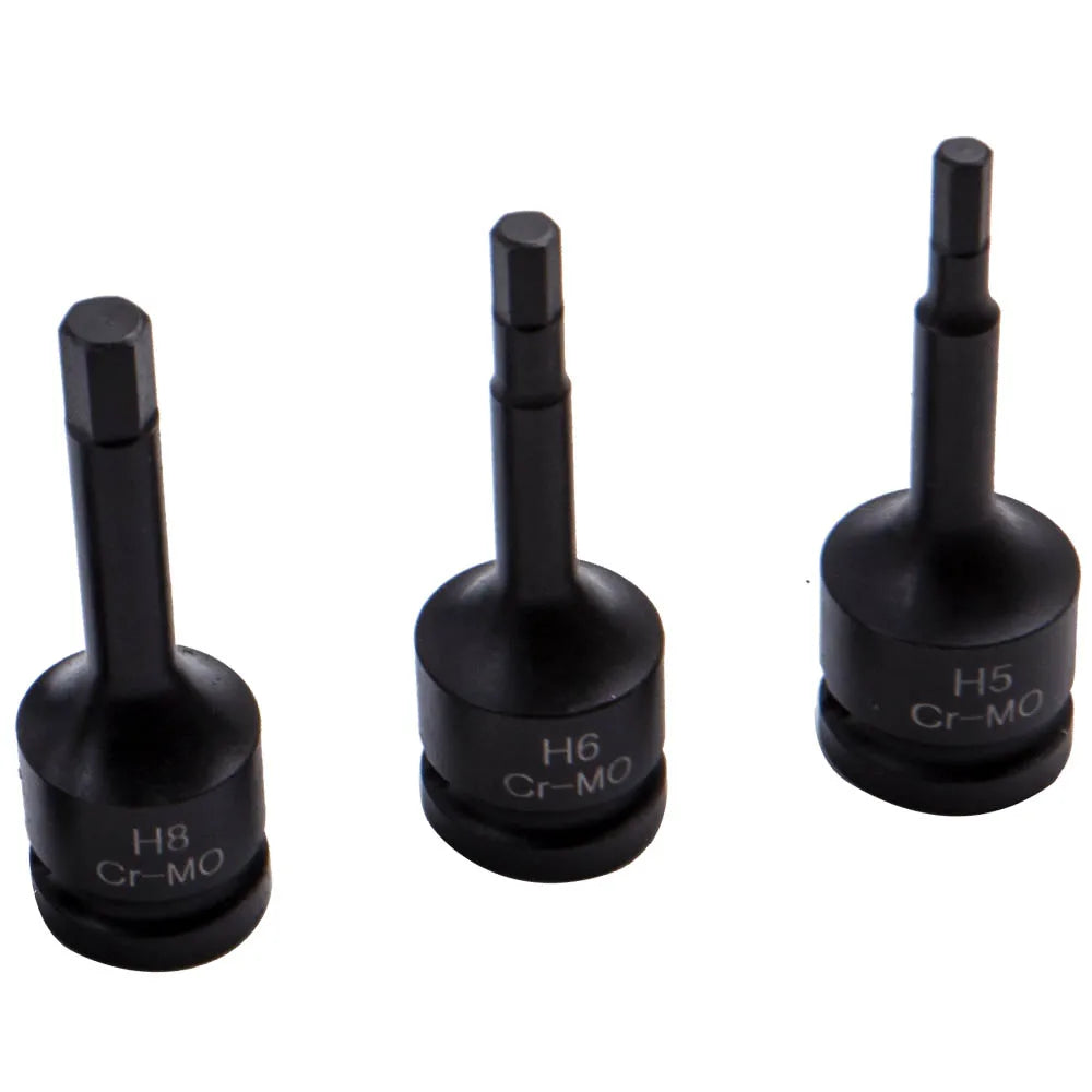 Chrome-Moly 1/2" Impact Hex Bit Socket Set 8PC Allen Key H5-H19 Tool Kit