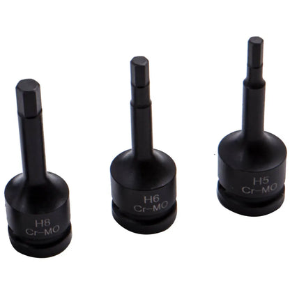 Chrome-Moly 1/2" Impact Hex Bit Socket Set 8PC Allen Key H5-H19 Tool Kit