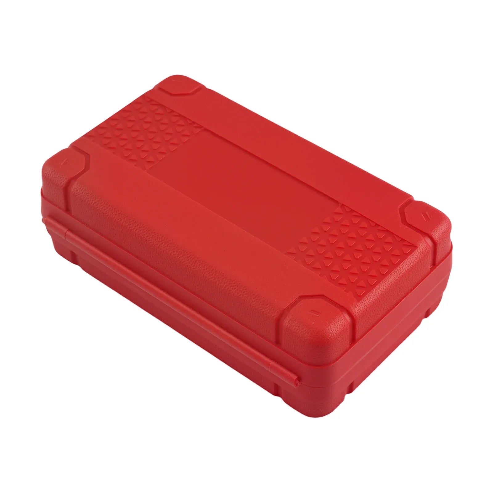 Czerwone plastikowe etui na zestaw adapterów nasadowych do kluczy udarowych z teksturowanymi uchwytami i wzmocnionymi rogami