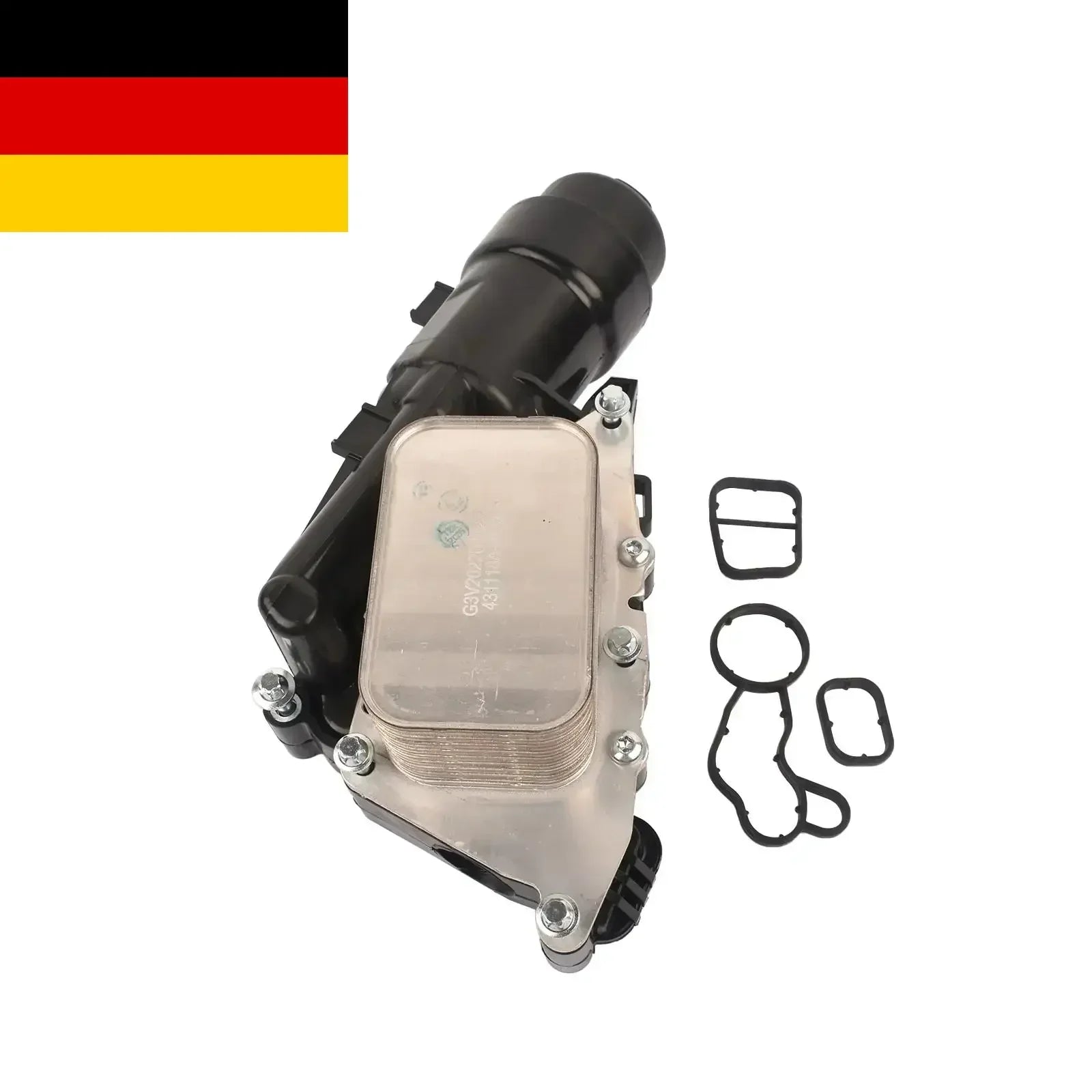 Czarna i srebrna pompa chłodnicy oleju z przezroczystą obudową i uszczelkami do diesel bmw f45 f46 i diesel mini