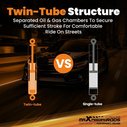 Twin-tube mxr t6 coilovers do honda civic 2001 2005 z oddzielnymi komorami oleju i gazu dla codziennej jazdy