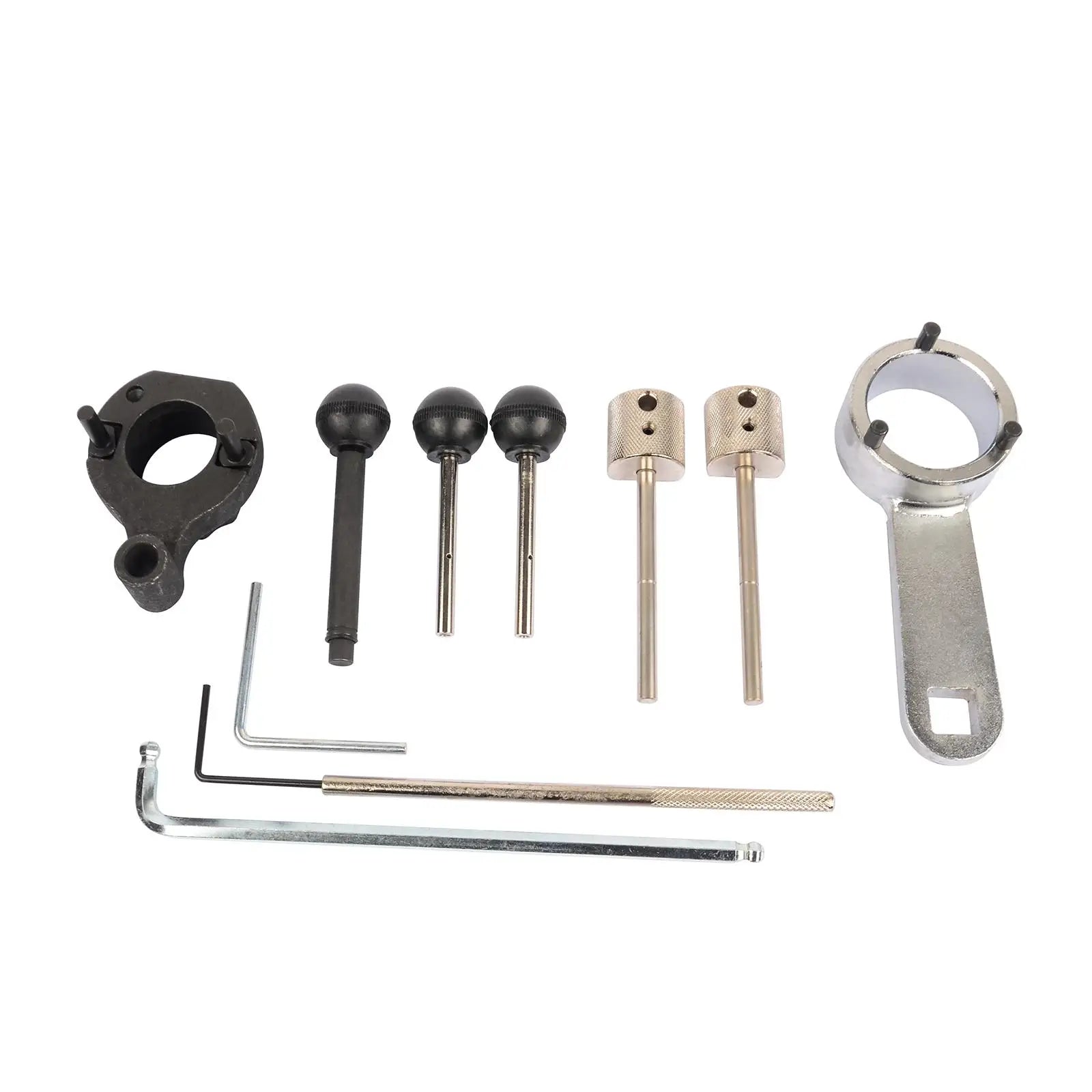 Czarny i srebrny metalowy zestaw narzędzi do regulacji wałka rozrządu t10060a engine adjustment tool vw audi