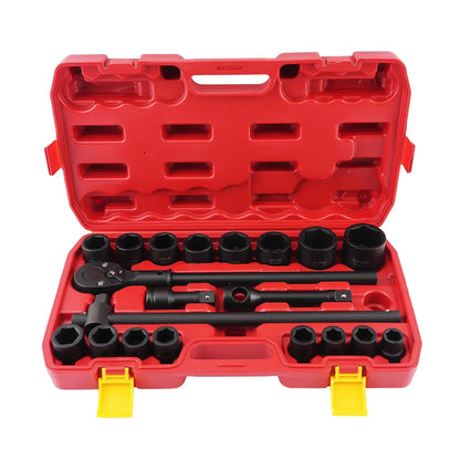 3/4 inch deep impact socket set 19-50 mm, 21 pieces