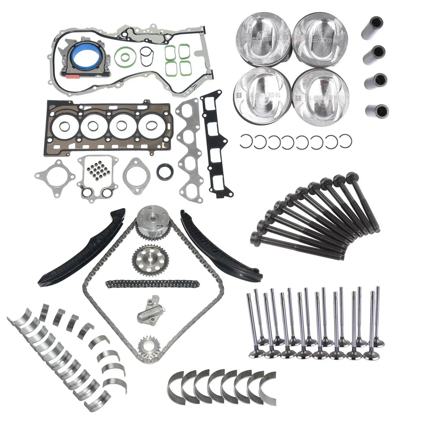 AP01 Motorsteuerkettensatz Kolbensatz für Audi VW Seat Skoda 1.4 TFSI CAVA CAVB 036109611K 036109611AE