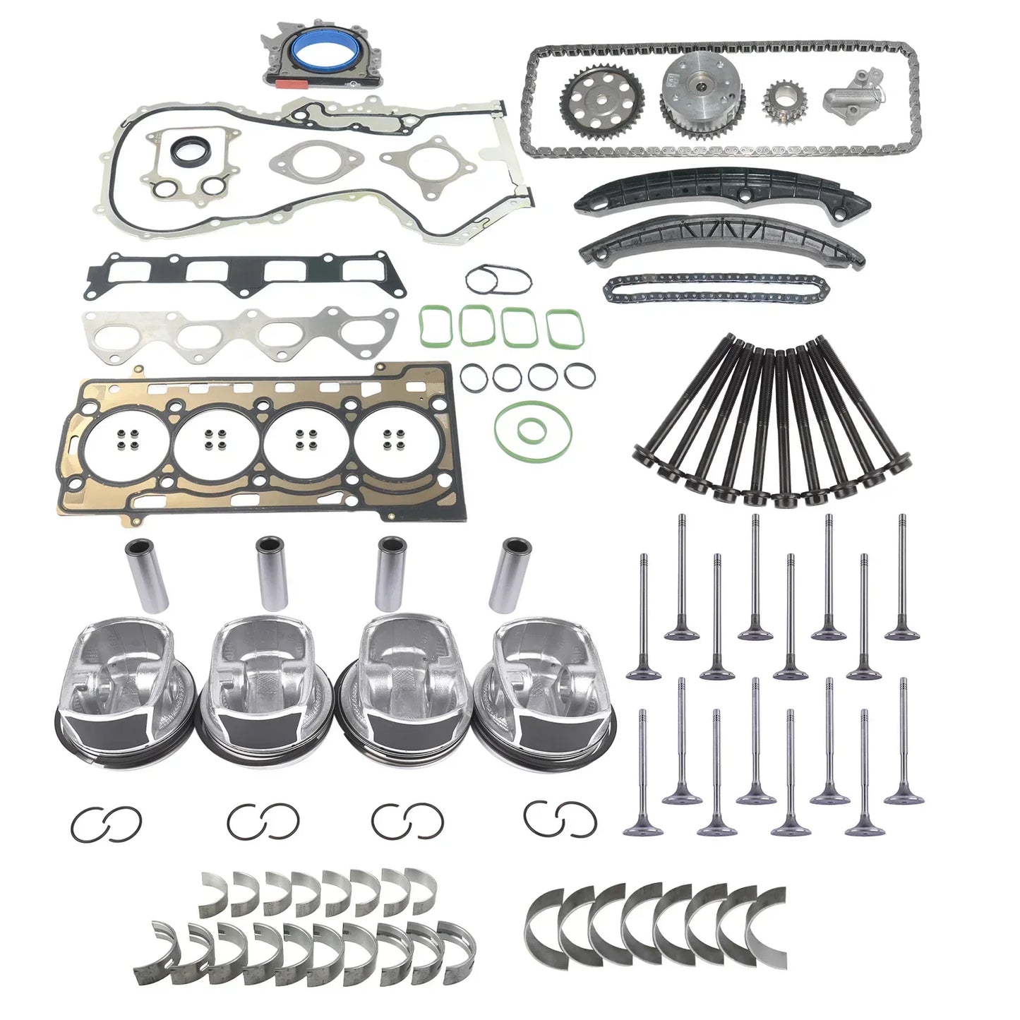 AP01 Motorsteuerkettensatz Kolbensatz für Audi VW Seat Skoda 1.4 TFSI CAVA CAVB 036109611K 036109611AE